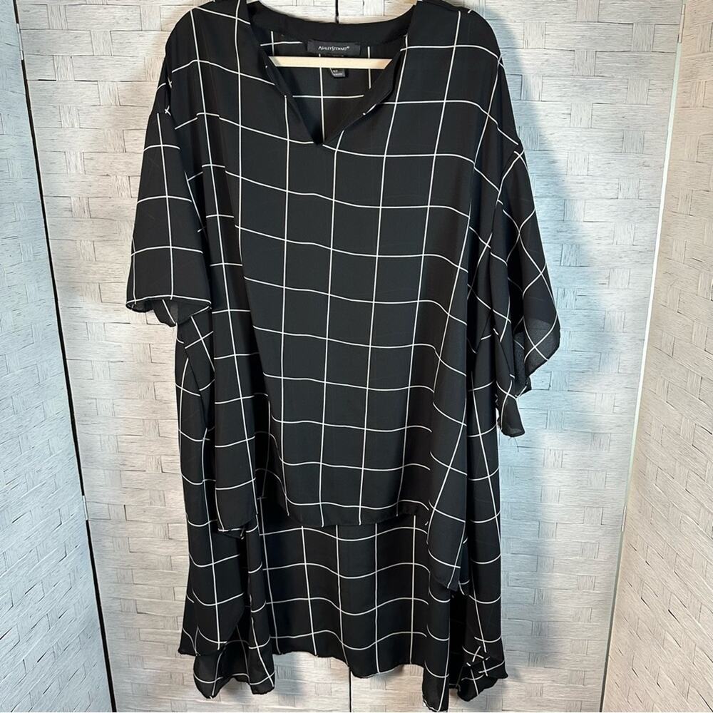 Ashley Stewart Womens Tunic high low Mod bohemian Lagenlook plus size